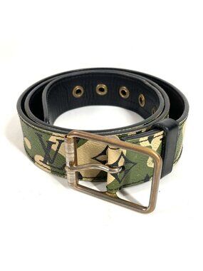 Louis Vuitton Belt Ceinture Monogram Flage Canvas Khaki